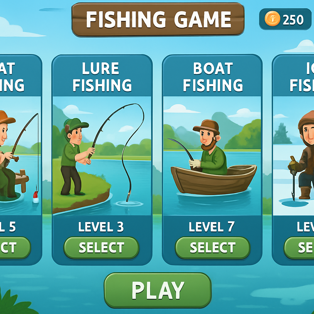 Fishing game interactive elements